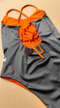 Load image into Gallery viewer, Orange &amp; Bright grey swimsuit
