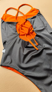 Orange & Bright grey swimsuit