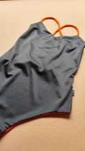 Load image into Gallery viewer, Orange &amp; Bright grey swimsuit
