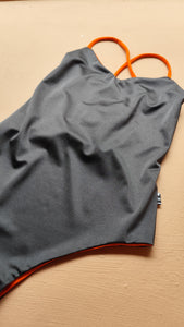 Orange & Bright grey swimsuit