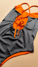Load image into Gallery viewer, Swimsuit in grey and orange

