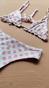 Reversible vintage print bikini