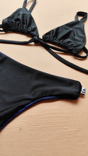 Load image into Gallery viewer, Triangle bikini in navy blue and black
