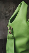 Load image into Gallery viewer, Vegan Hand Bag in green and black
