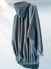 Load image into Gallery viewer, Grey velvet pleated Big Bomber
