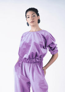 Lilac velvet sofi blouse