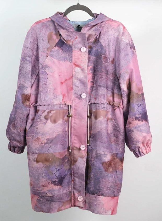 Oversized printed coat