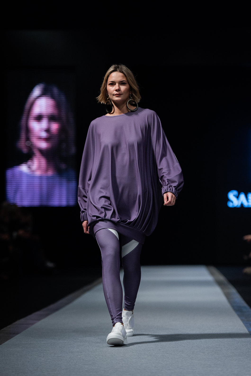 Pleated hoodie dress