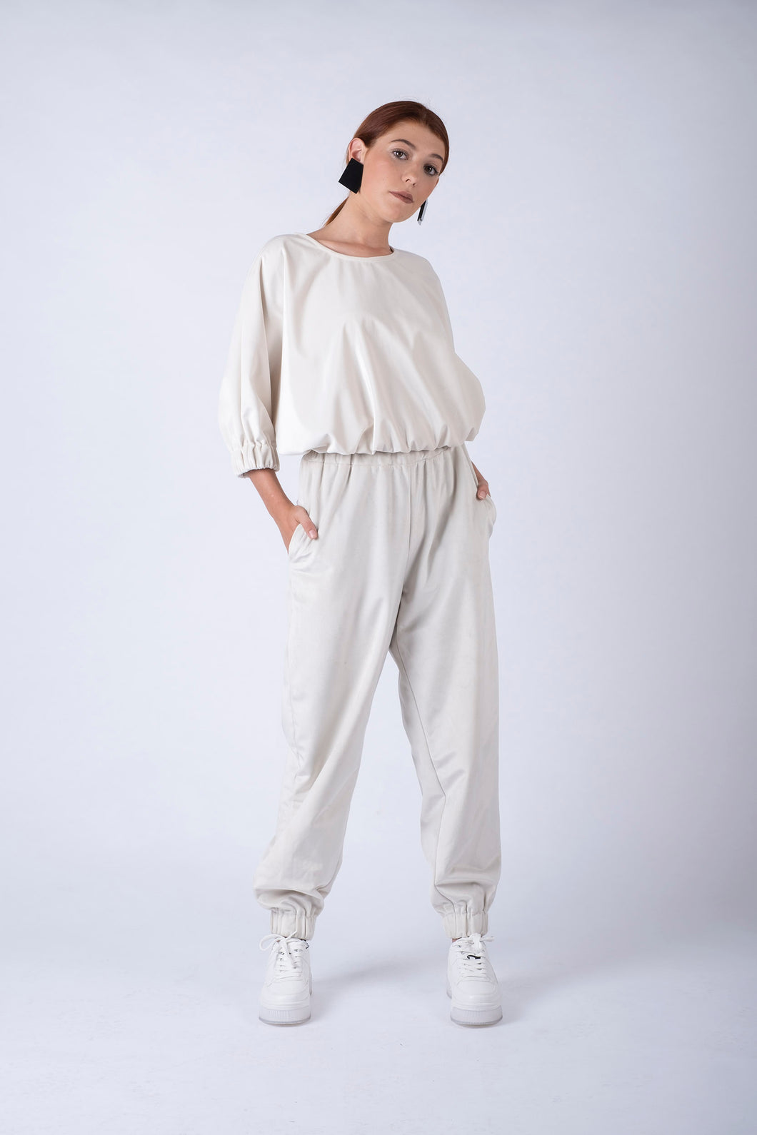 Pearl velvet trackpants