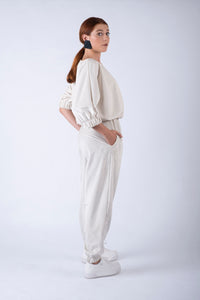 Pearl velvet trackpants