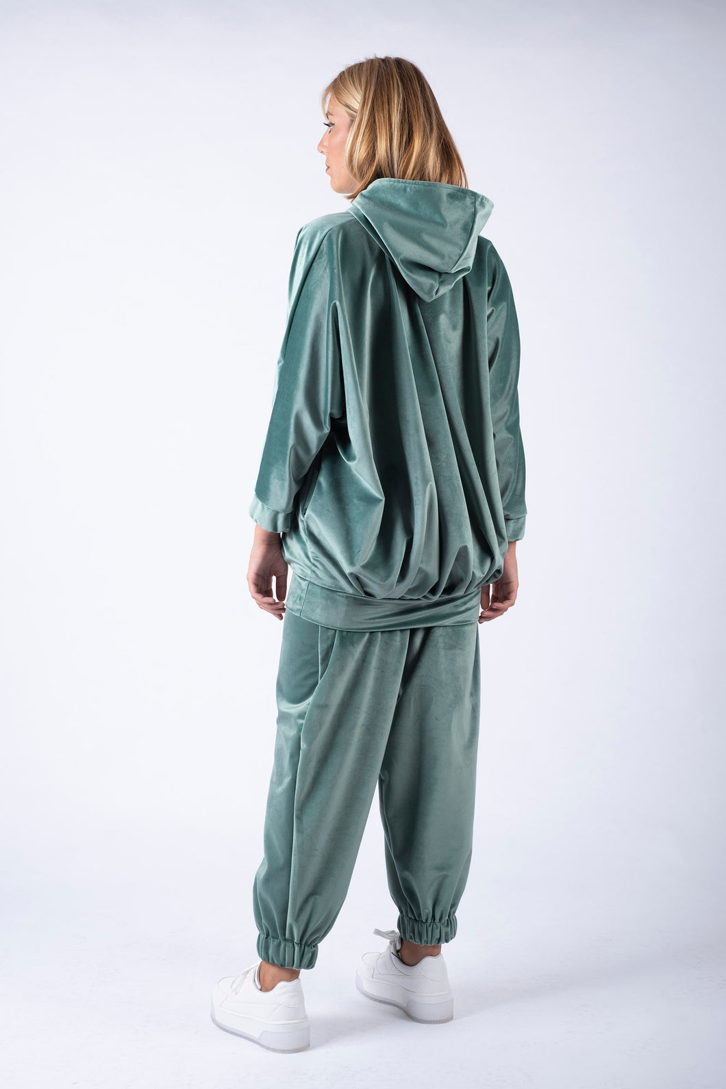 Velvet Pleated Hoodie