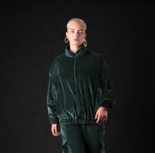 Load image into Gallery viewer, Green velvet bomber
