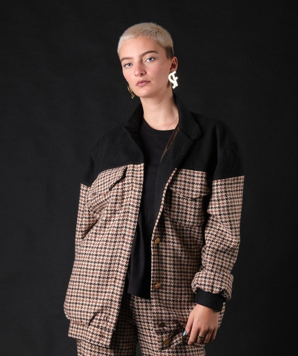 2 tones bomber jacket