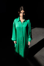 Load image into Gallery viewer, Green long dress shirt
