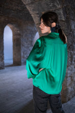 Load image into Gallery viewer, Green pleated janis shirt
