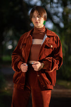 Load image into Gallery viewer, 90s Denim cut velvet Jacket
