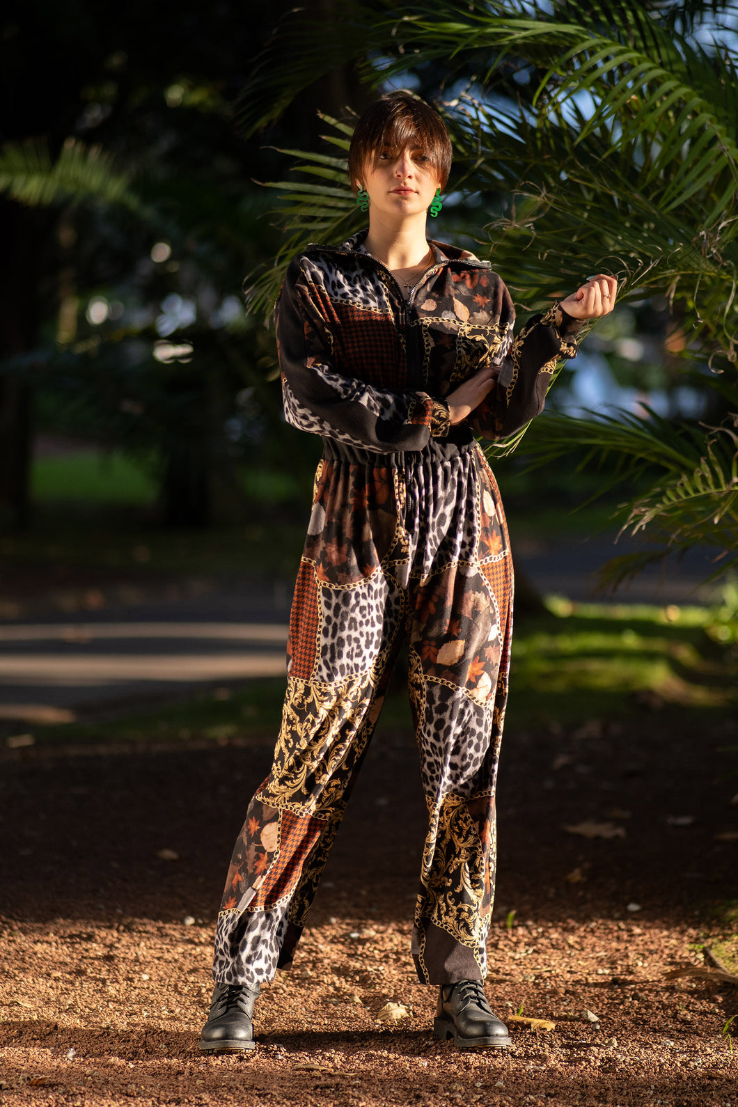 Jersey printed jumpsuit