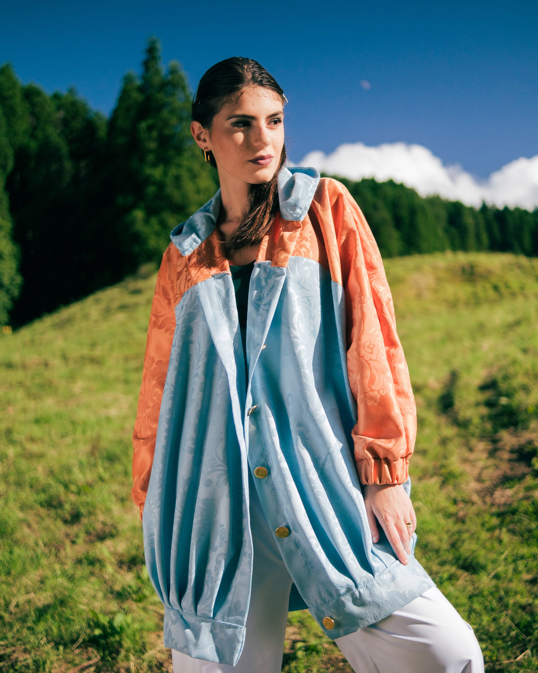 Pleated big bomber 2 colors