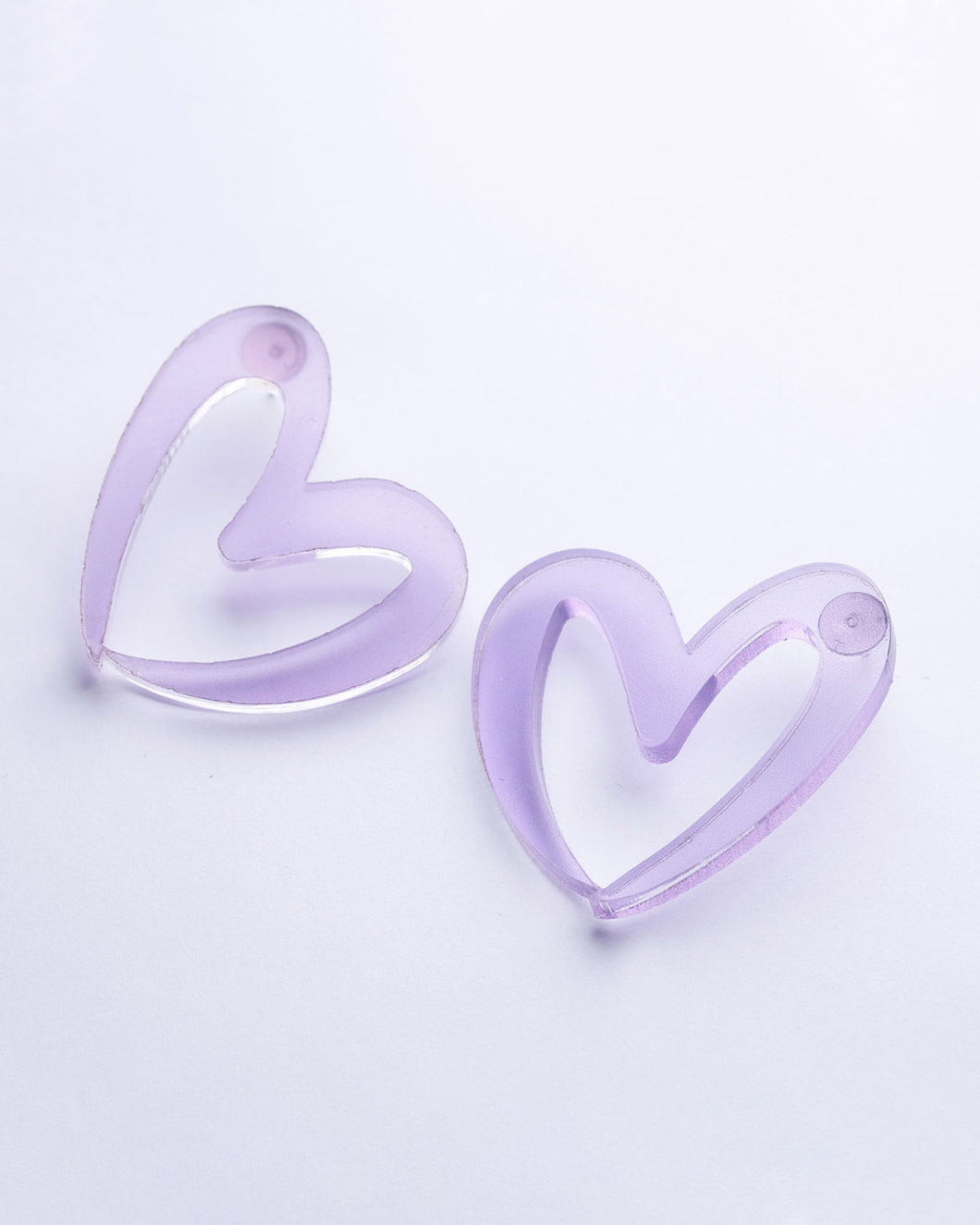 Heart shaped acrylic earrings