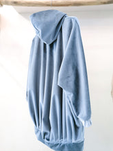 Load image into Gallery viewer, Grey/ Blue Big bomber jacket
