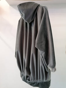 Grey velvet big bomber