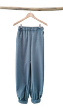 Load image into Gallery viewer, Grey/ Blue velvet elastic pants
