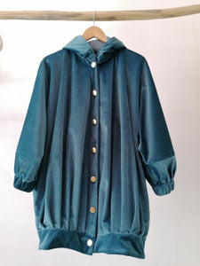 Navy blue pleated big bomber