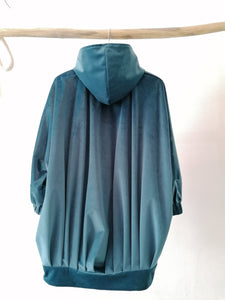 Navy blue pleated big bomber