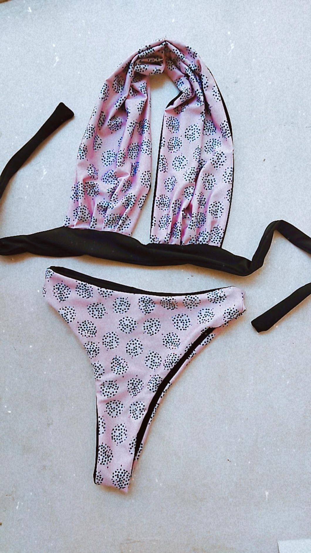 Reversible bikini blk and pink