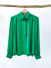 Load image into Gallery viewer, Green pleated janis shirt
