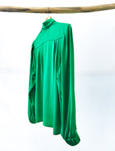 Load image into Gallery viewer, Green pleated janis shirt
