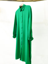 Load image into Gallery viewer, Green long dress shirt
