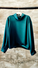 Load image into Gallery viewer, Silk dark green blouse

