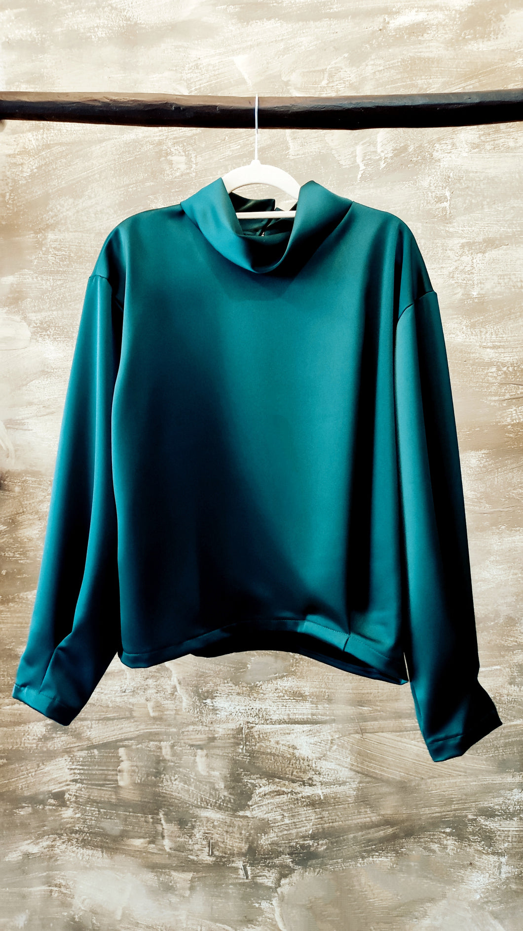 Silk dark green blouse