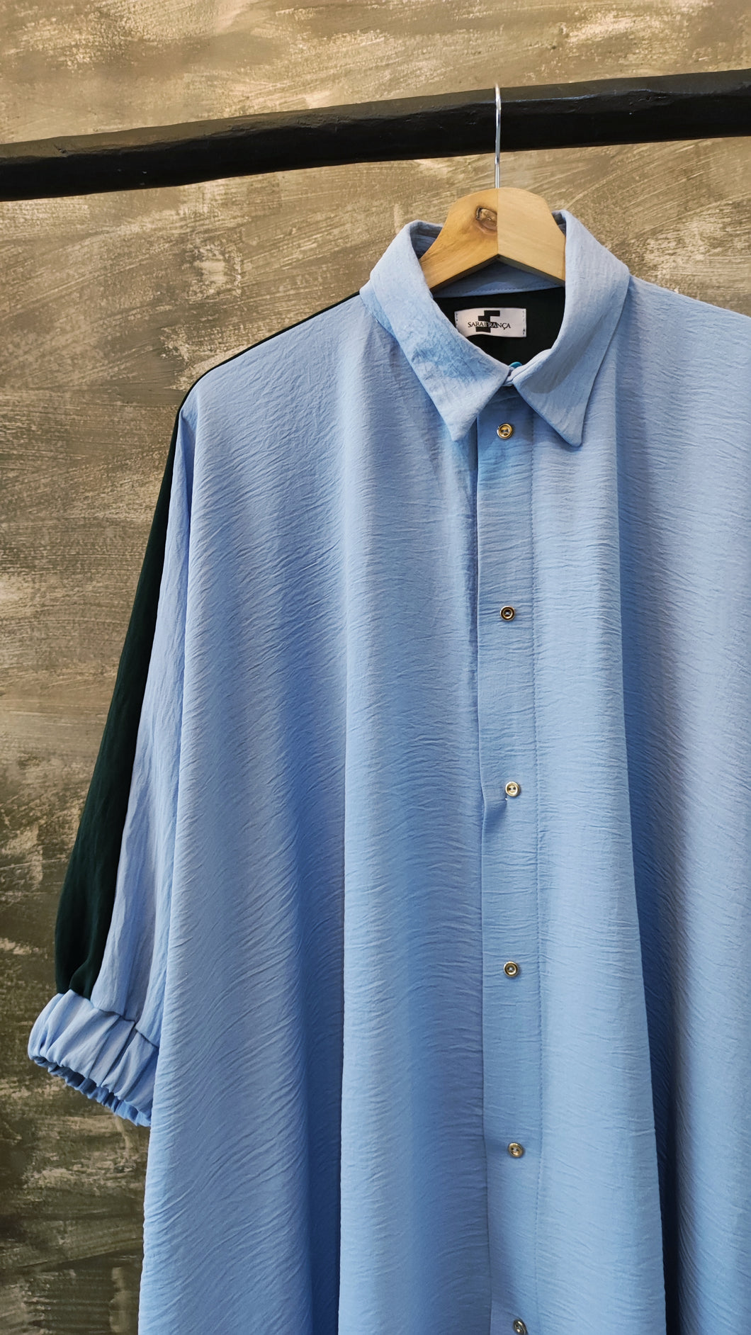 Oversized shirt dress in blue