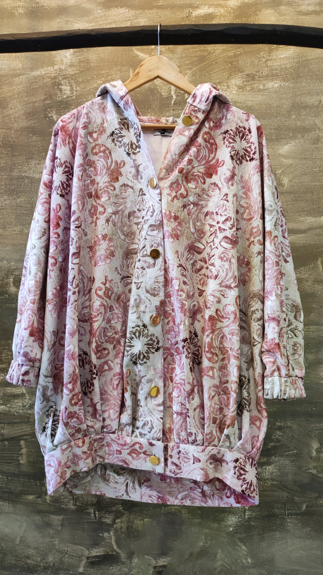 Flower pleated bomber