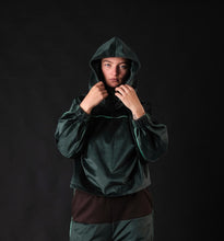 Load image into Gallery viewer, Dark green velvet blouse
