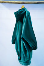 Load image into Gallery viewer, Petrol blue velvet big bomber jacket
